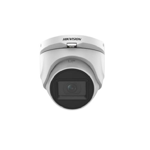 Camera HDTVI DS-2CE76H0T-ITMFS bán cầu cố định 5MP có âm thanh vỏ sắt 
