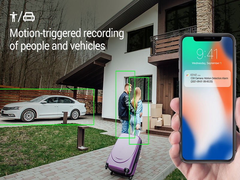 ezviz c3x phân biệt người và xe thông minh